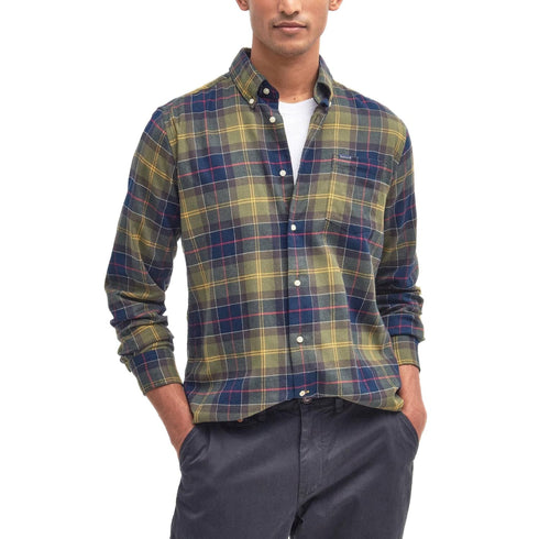 Barbour Camicia casual Camicia Uomo Fortrose Verde senape A24 - BARBOURMSH4991 - TN52 - L - Francavilla Moda